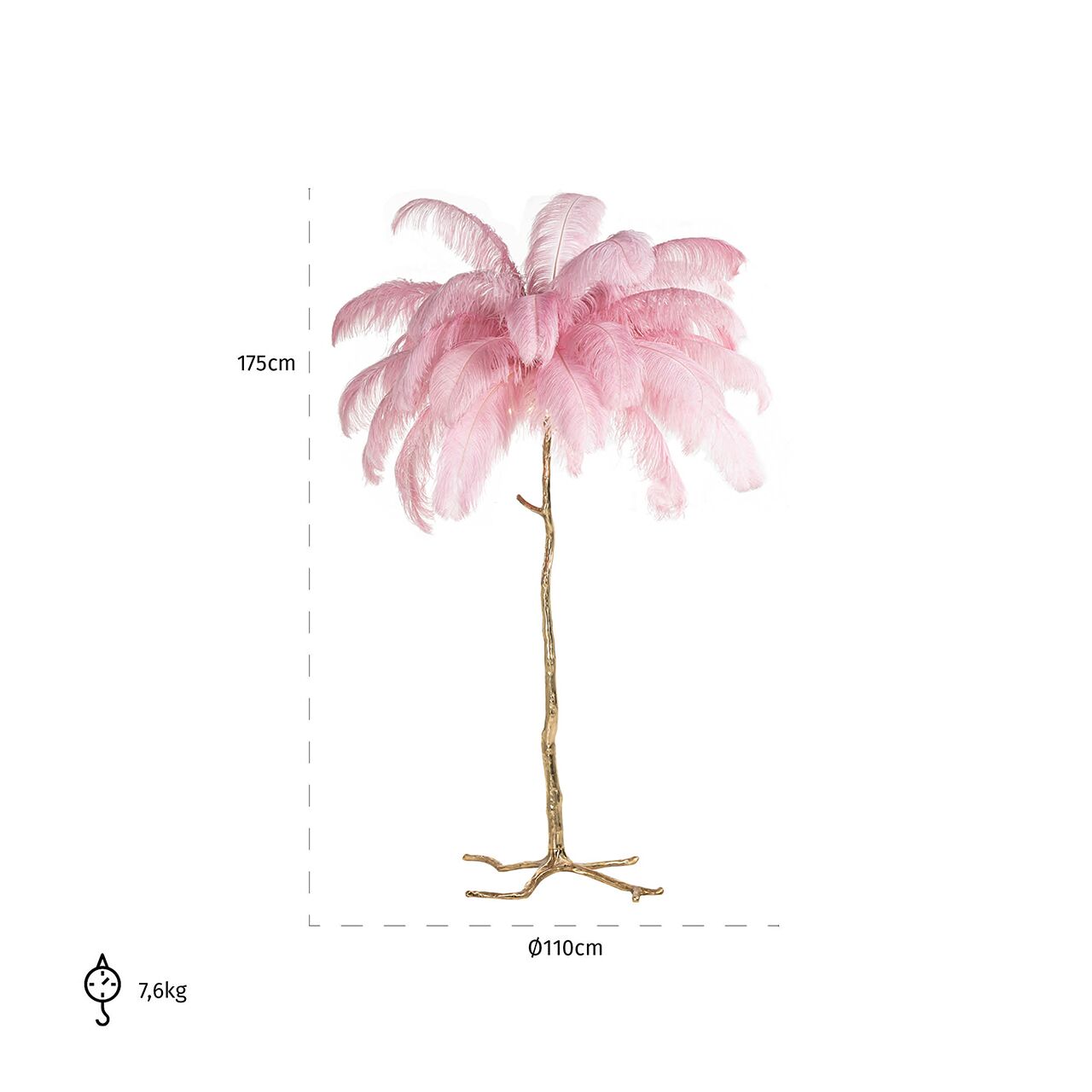 Piantana Albero d'oro Rosa D110xH175cm - immagine 2