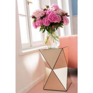 Tavolino Luxury Triangolini Champagne 32x32xh53cm
