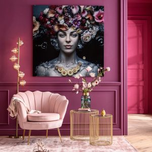 quadro donna fiorata