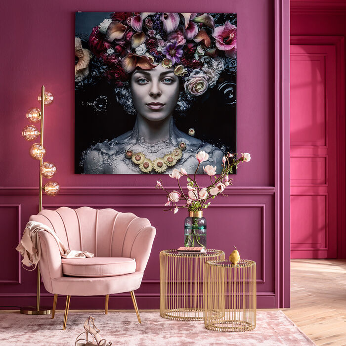 quadro donna fiorata