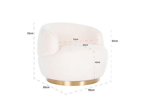 Poltrona Orso Bianco 90x80xH70cm S4489 - immagine 5