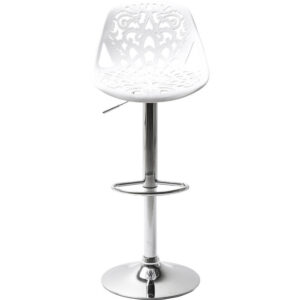 Set 2 Sgabelli Bianco Ornamento 45x50xH85cm