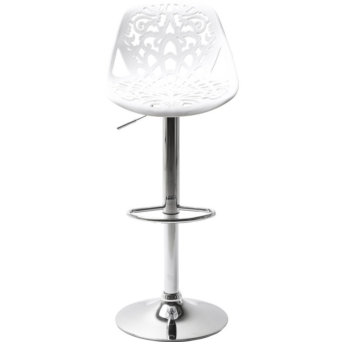 Set 2 Sgabelli Bianco Ornamento 45x50xH85cm
