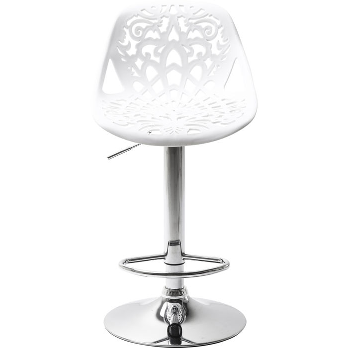 Set 2 Sgabelli Bianco Ornamento 45x50xH85cm - immagine 5
