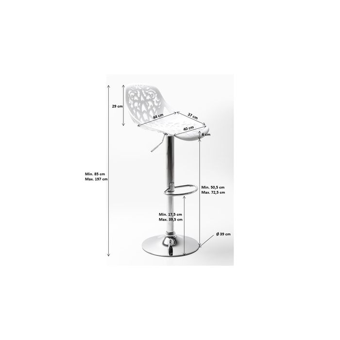 Set 2 Sgabelli Bianco Ornamento 45x50xH85cm - immagine 3