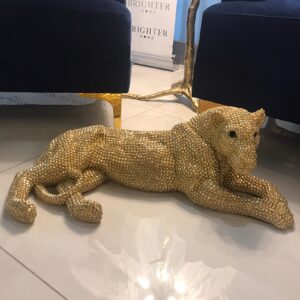 Scultura Leone Oro 68x23xH34cm