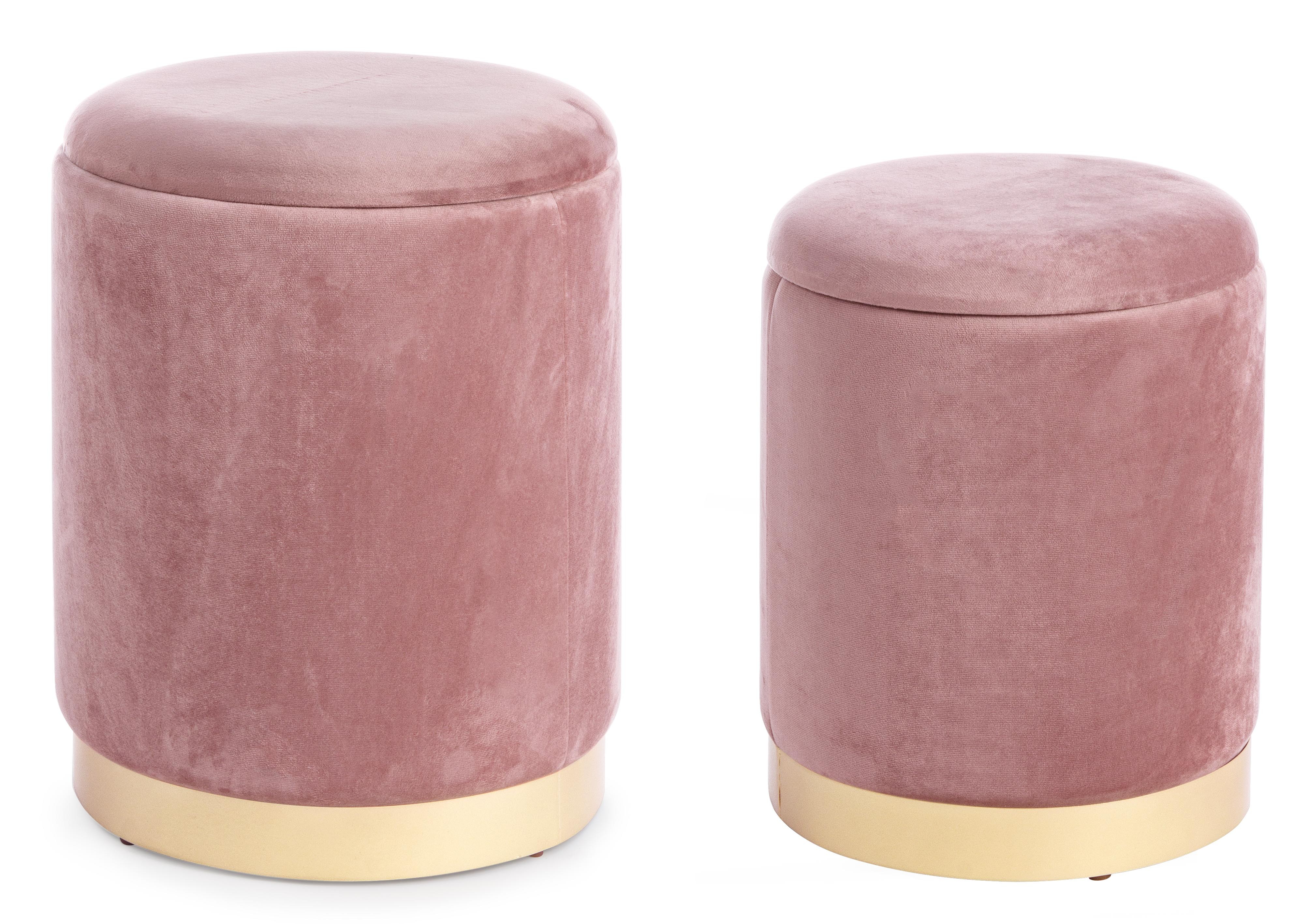 Set 2 Pouf Contenitore Paola rosa - immagine 2