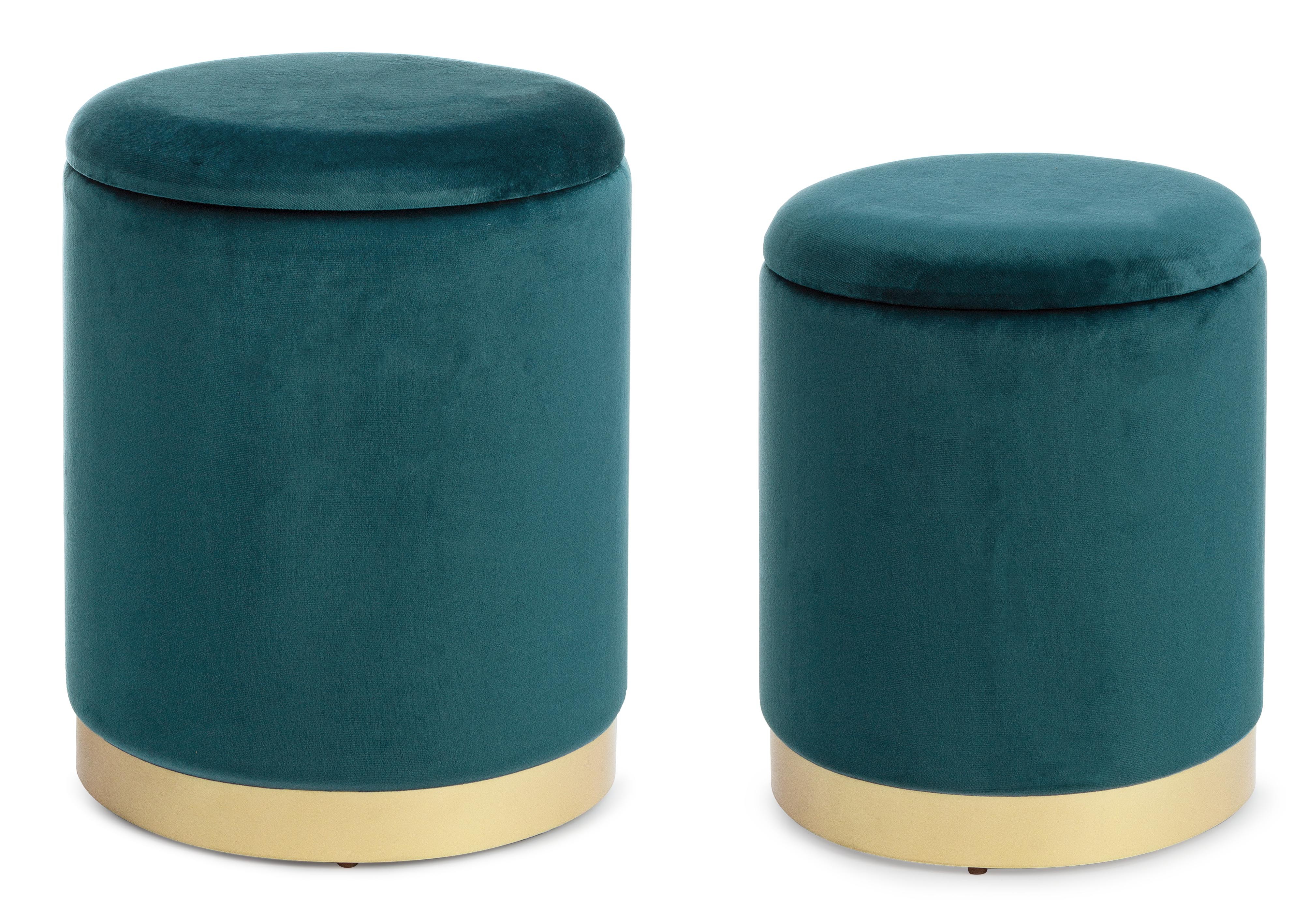 Set 2 Pouf Contenitore Paola verde - immagine 2