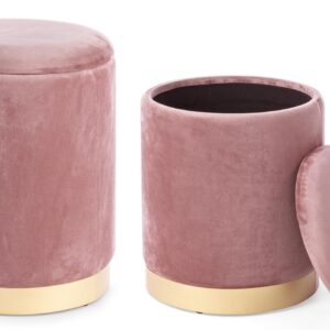 Set 2 Pouf Contenitore Paola rosa