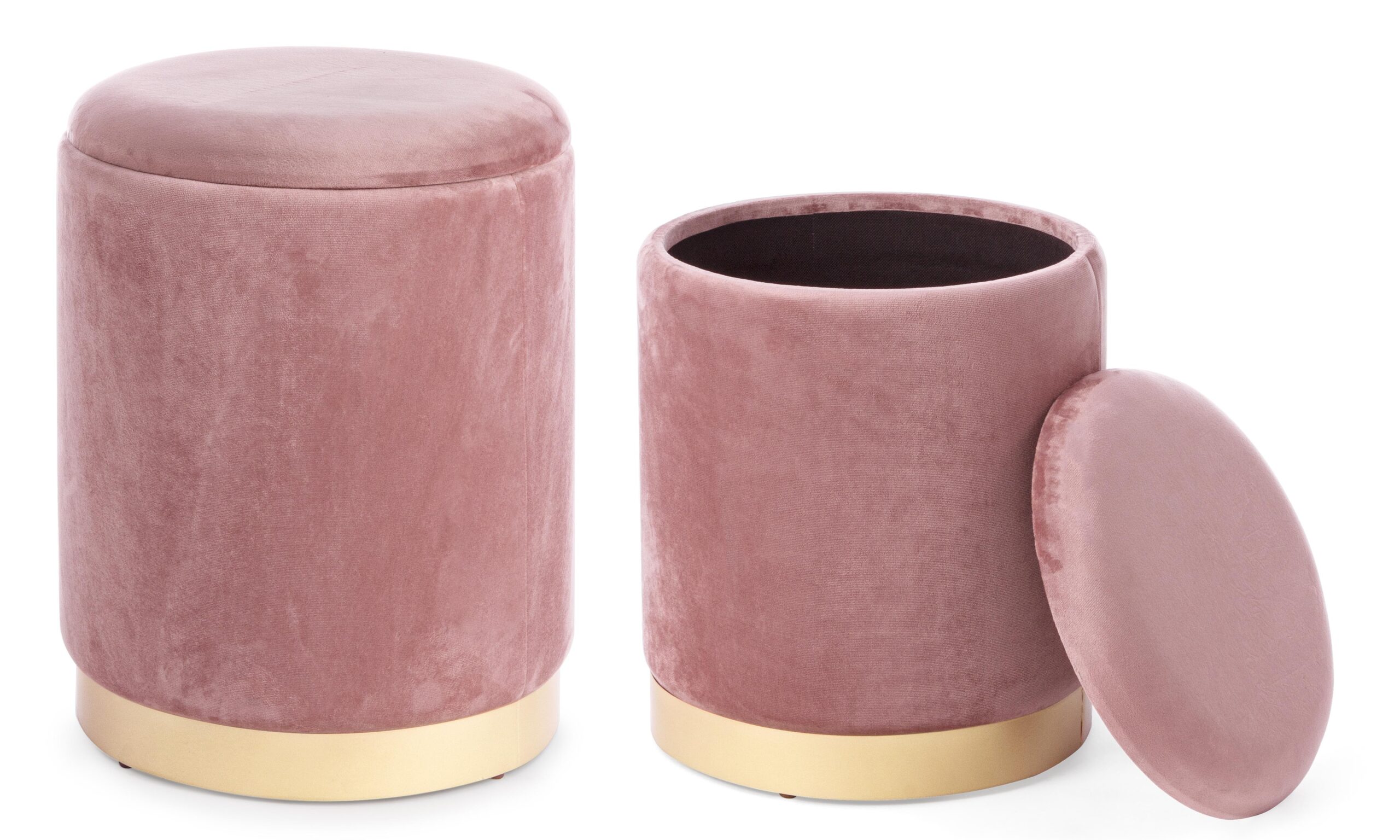 Set 2 Pouf Contenitore Paola rosa