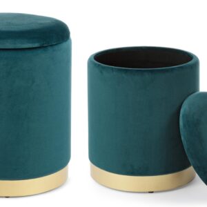 Set 2 Pouf Contenitore Paola verde