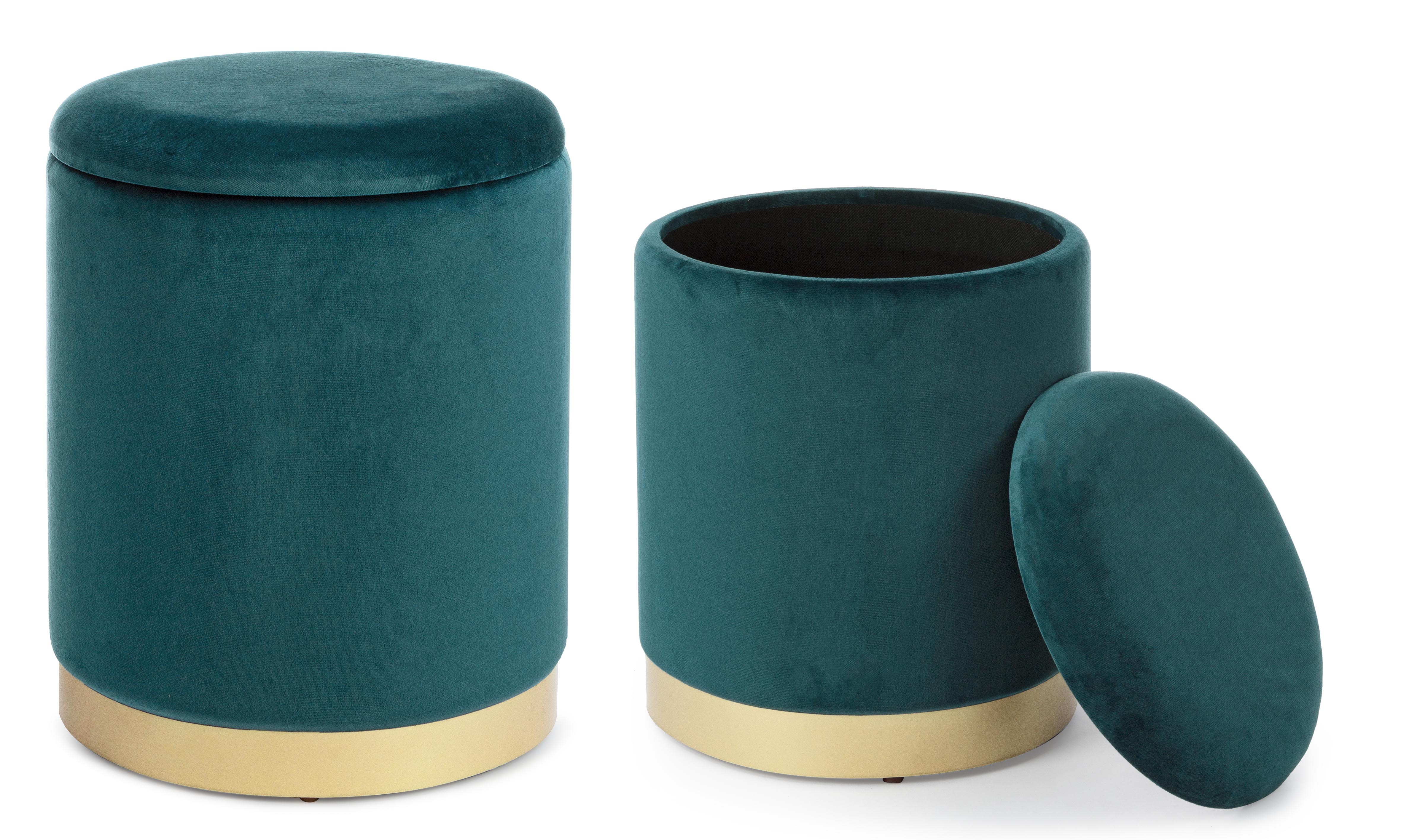 Set 2 Pouf Contenitore Paola verde