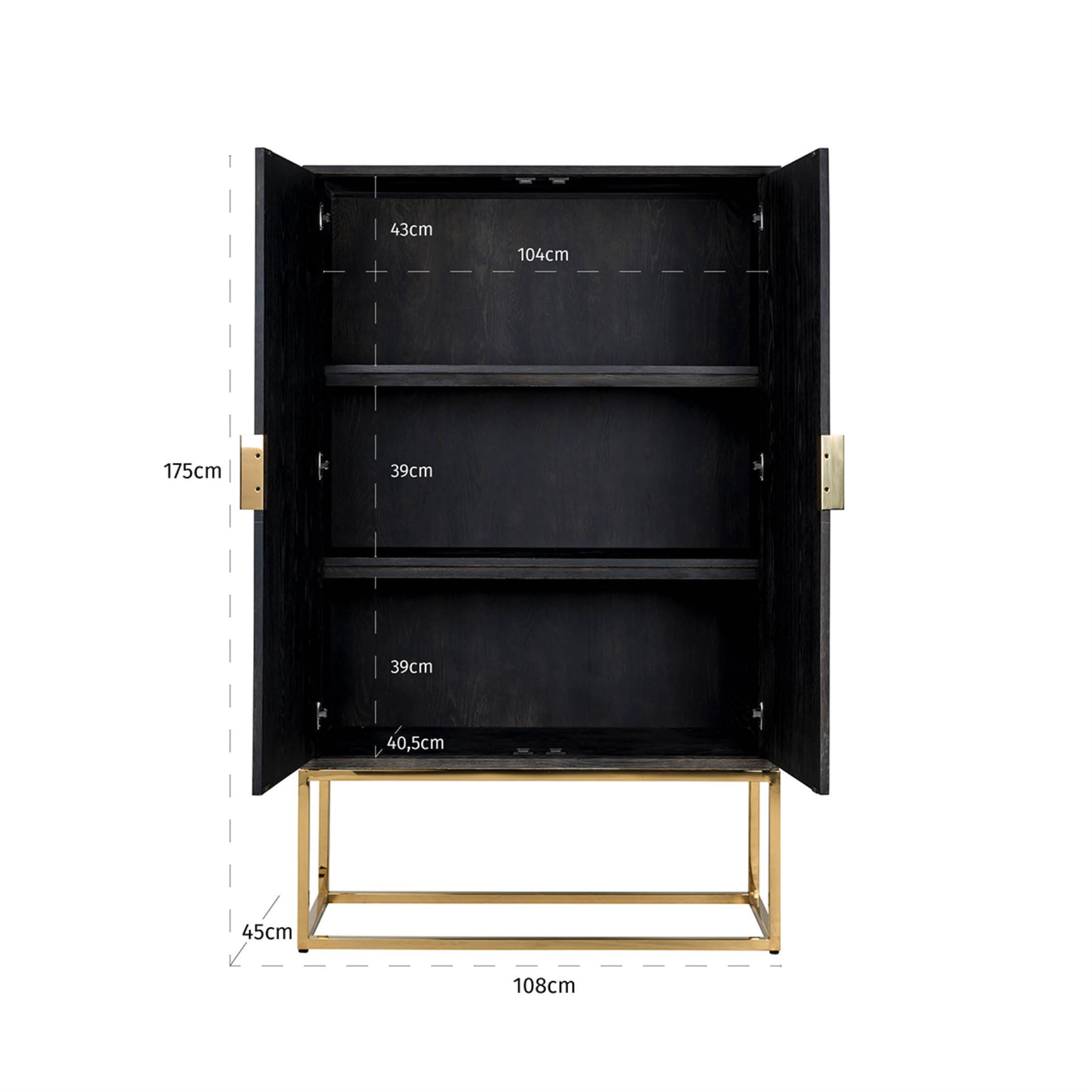 CREDENZA BLACKBONE 2 ANTE ORO RICH. - immagine 3