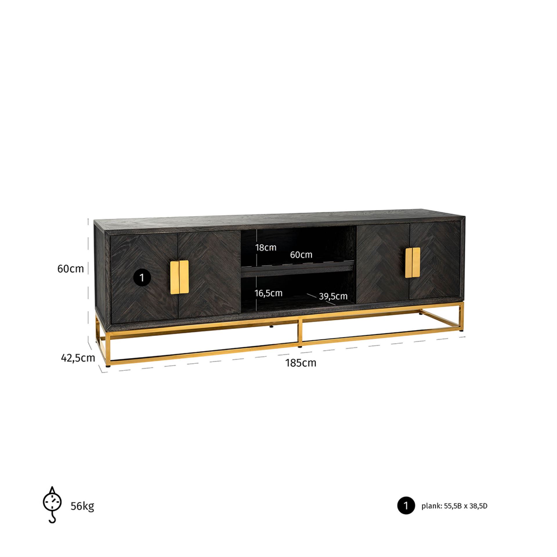 Credenza TV Blackbone 185 cm - immagine 5