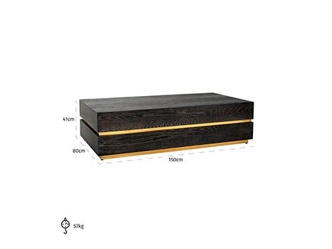 Tavolino Blackbone oro Rich. 150x80 - immagine 3