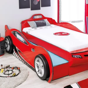 Letto auto Formula 1 con cassettone