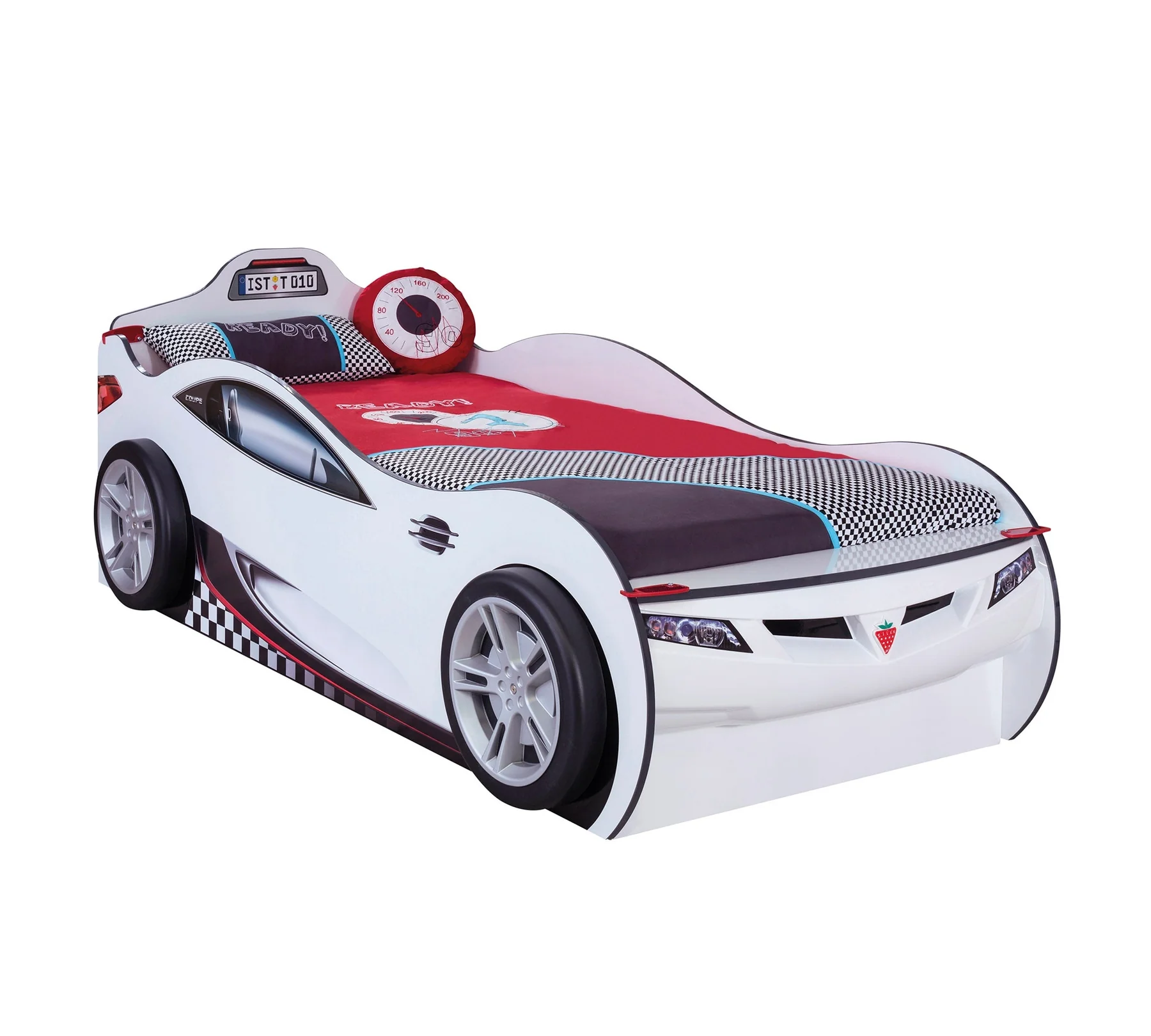 Letto auto Formula 1 bianco con cassettone - immagine 3
