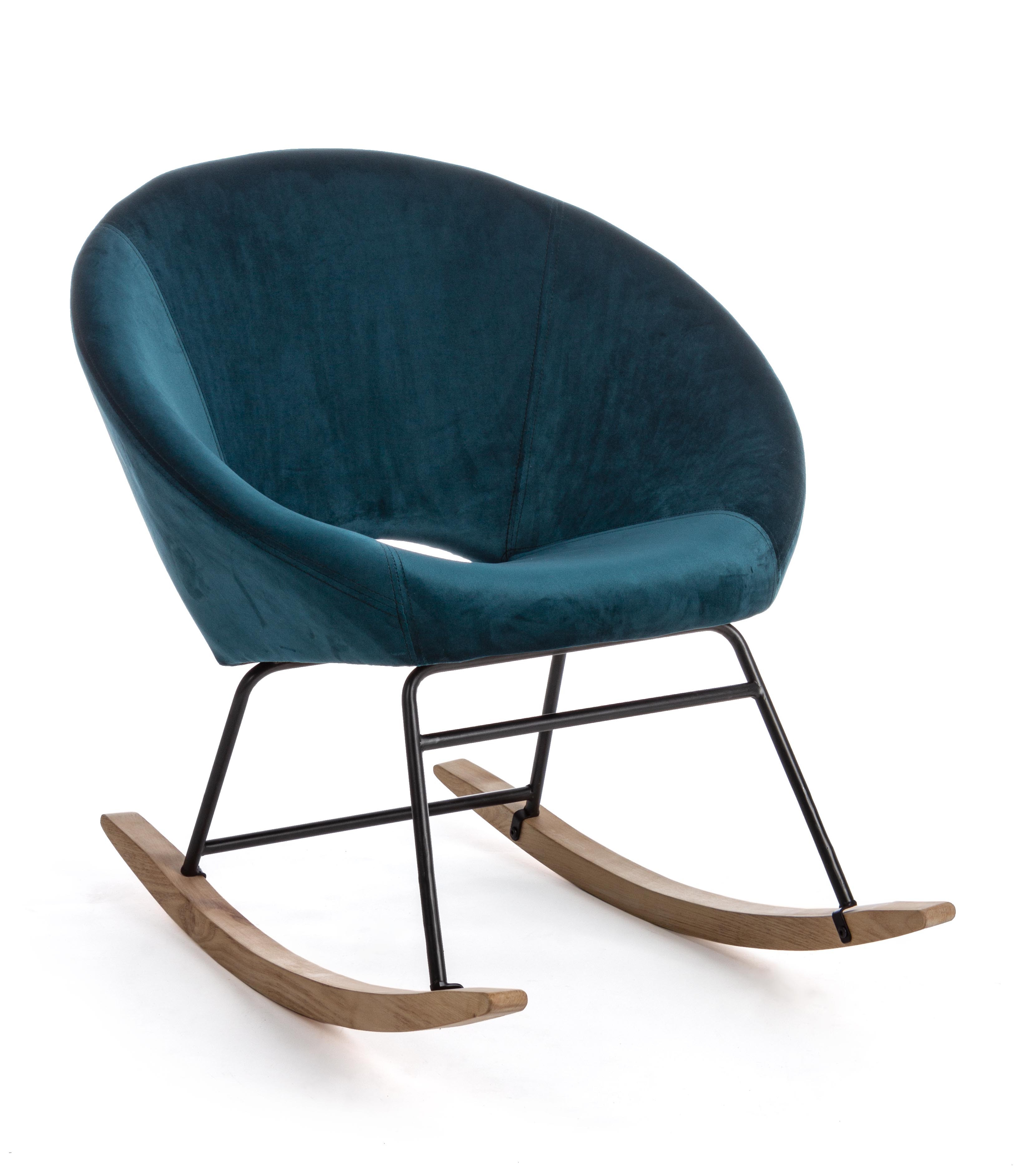 Sedia a dondolo Anita Biz. blu pavone