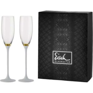 Eisch - Set 2 bicchieri champagne oro/bianco