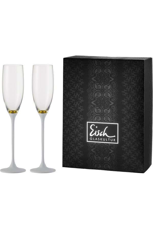 Eisch - Set 2 bicchieri champagne oro/bianco