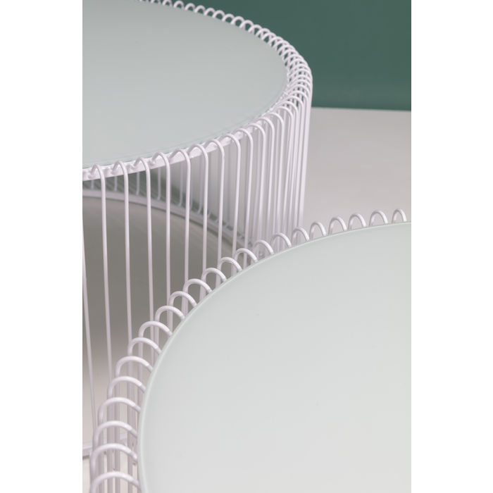 Set 2 Tavolini bianchi K Ø70/60 cm - immagine 4