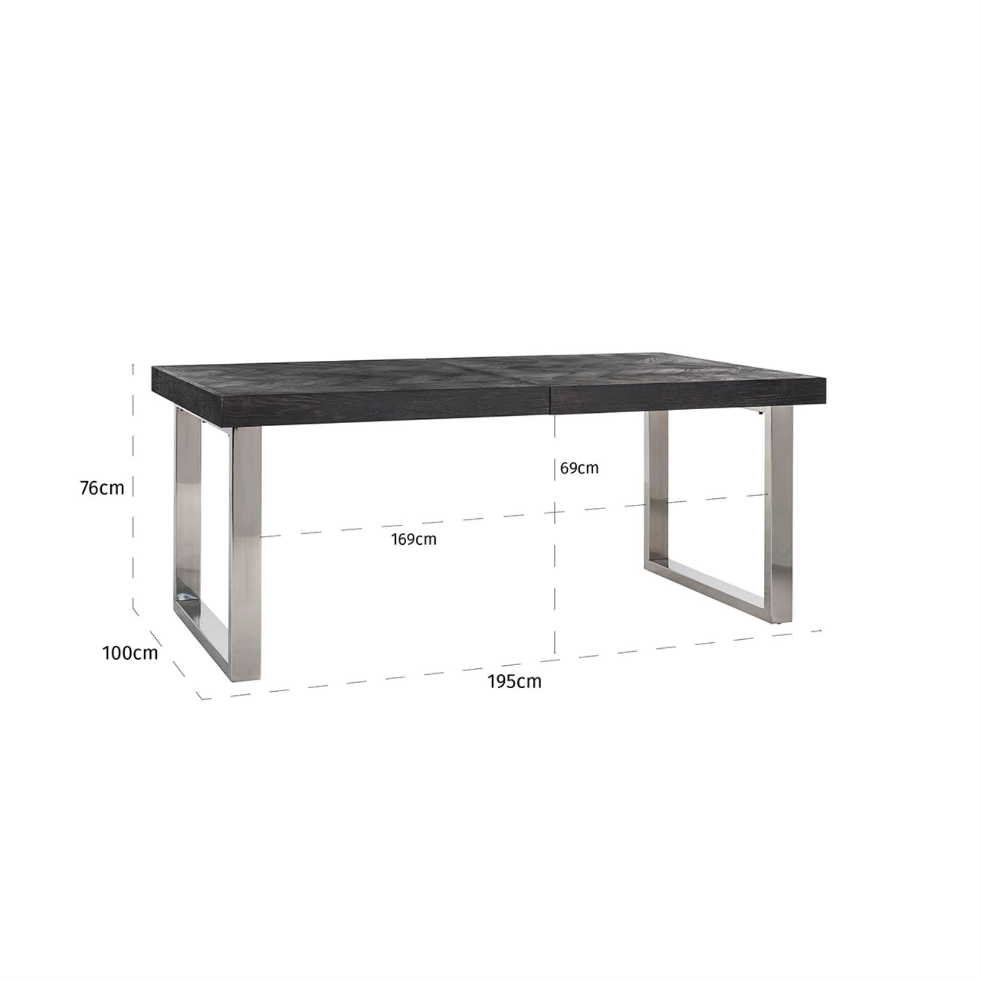 Tavolo Allungabile Blackbone Silver 195(265cm)x100xH76cm - immagine 2