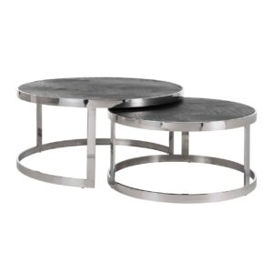 Set 2 Tavolini Blackbone silver Rich.