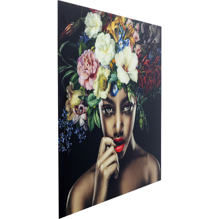 Quadro donna e fiori K 100x100 - immagine 2
