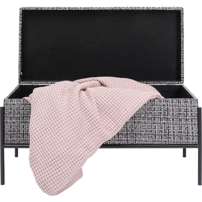 Panca contenitore tweed 80x40xH43cm - immagine 2