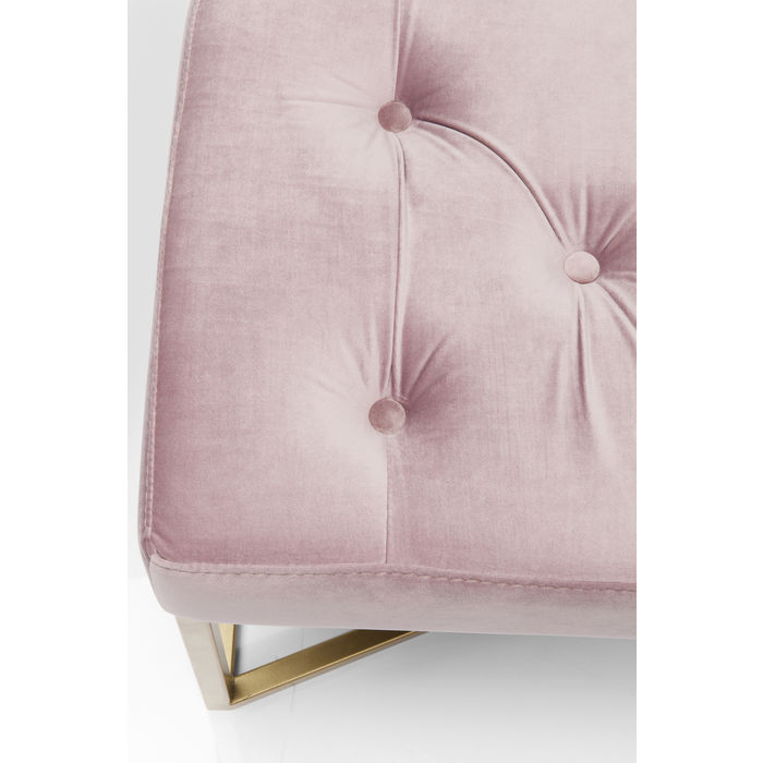 Panca lunga imbottita vellutata rosa 150x40cm - immagine 3