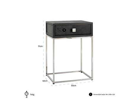 Comodino Blackbone argento - immagine 4