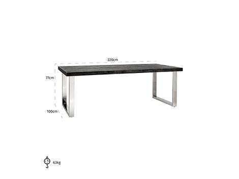 Tavolo Blackbone 220x100xH76cm silver - immagine 2