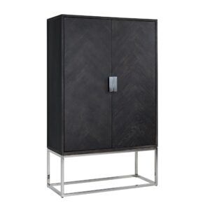 CREDENZA BLACKBONE 2 ANTE ARGENTO RICH.