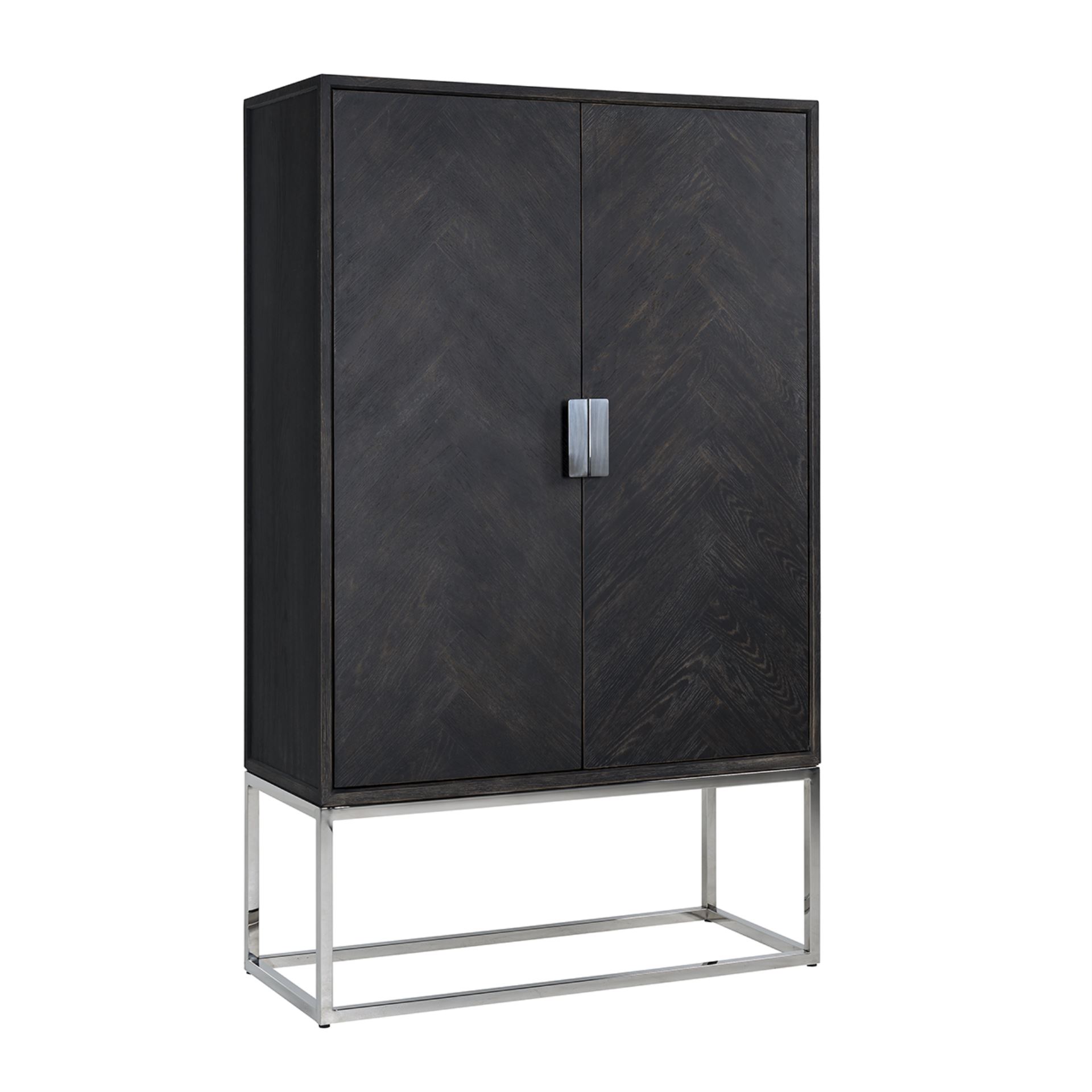 CREDENZA BLACKBONE 2 ANTE ARGENTO RICH.