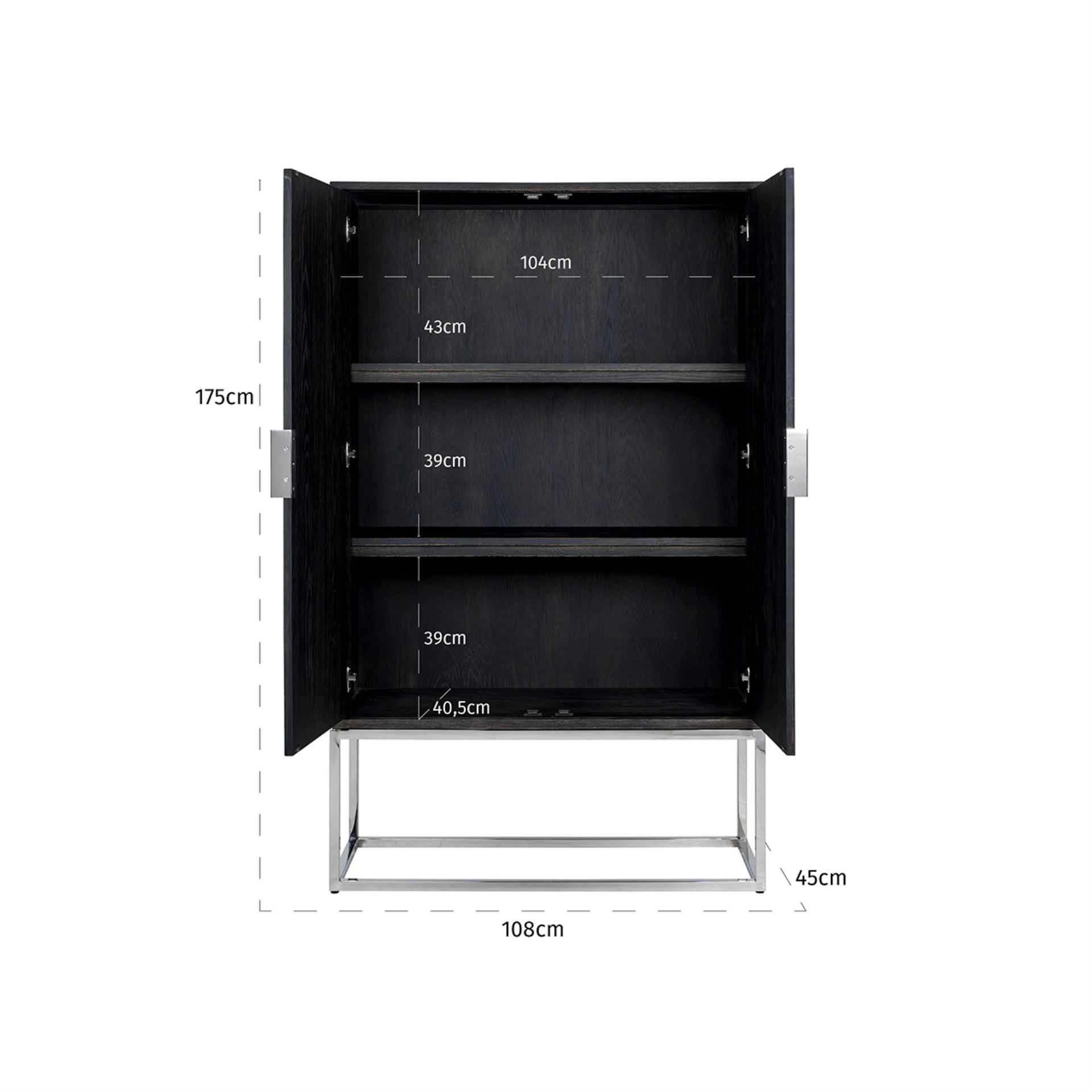 CREDENZA BLACKBONE 2 ANTE ARGENTO RICH. - immagine 2
