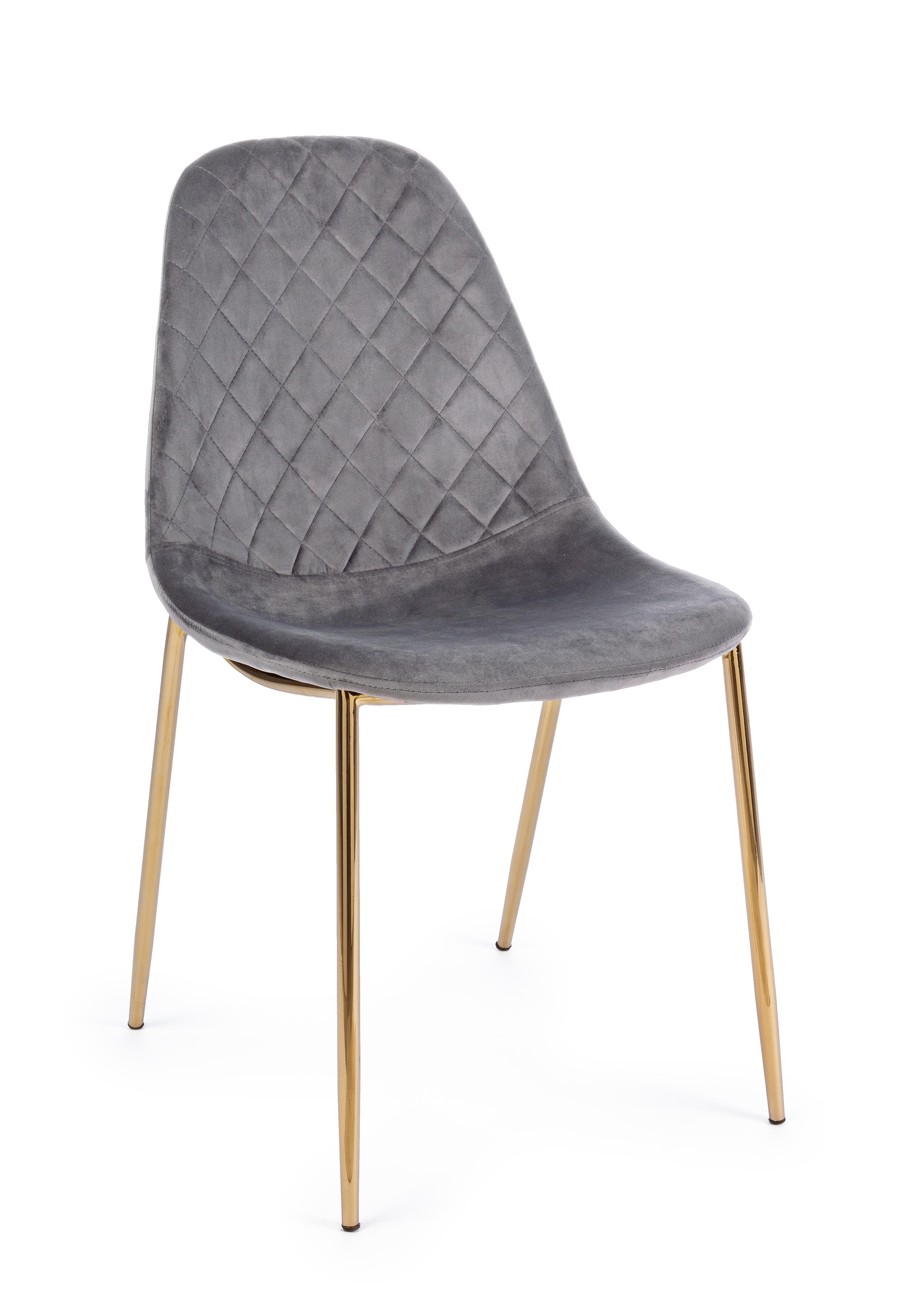 Sedia Teresa Velluto grigio oro