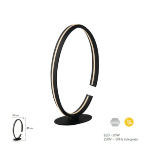 Lume led nero Clarke