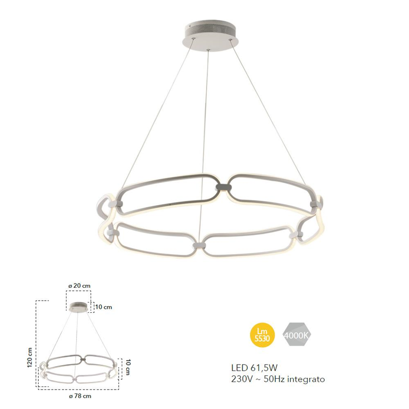 Sospensione Led Infinity ⌀78cm - immagine 3
