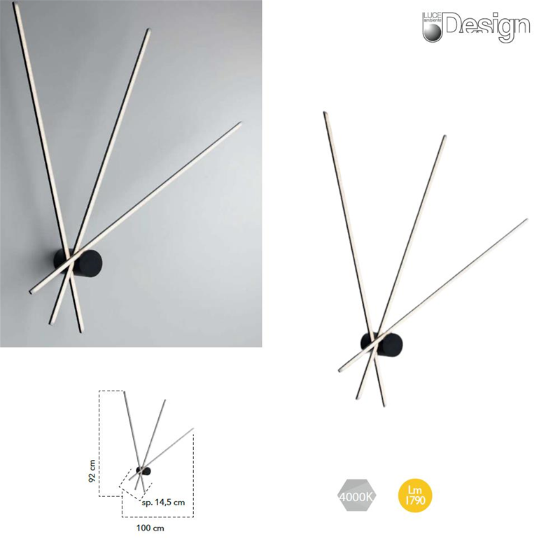 Applique Led 3 Shanghai nero - immagine 2