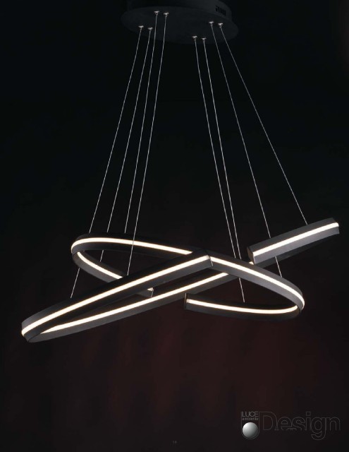 Sospensione led nera Clarke 80
