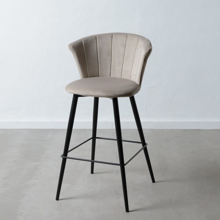 Coppia Sgabelli PERLA beige e base nera X