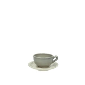 6 PEZZI TAZZA CAFFE' CON PIATTO GRIGIO 130 Cc