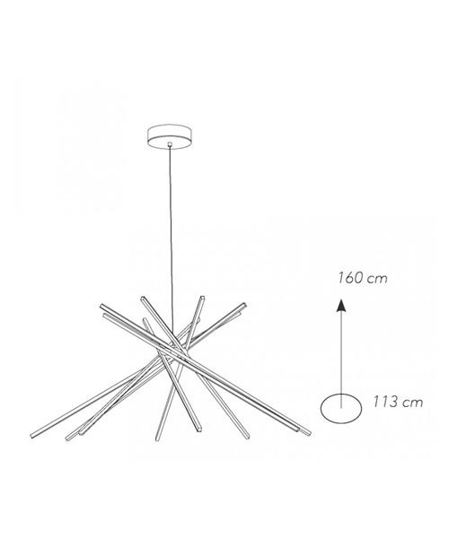 Sospensione Led 8 Shanghai nero - immagine 2