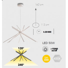 Sospensione Led 8 Shanghai bianco - immagine 3