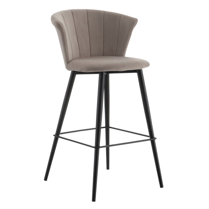 Coppia Sgabelli PERLA beige e base nera X - immagine 3