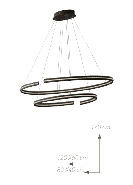 Sospensione led nera Clarke 120 - immagine 3