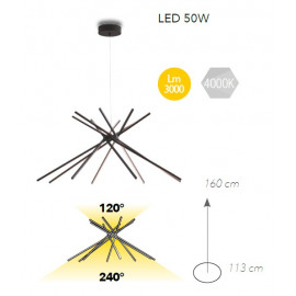 Sospensione Led 8 Shanghai nero - immagine 3