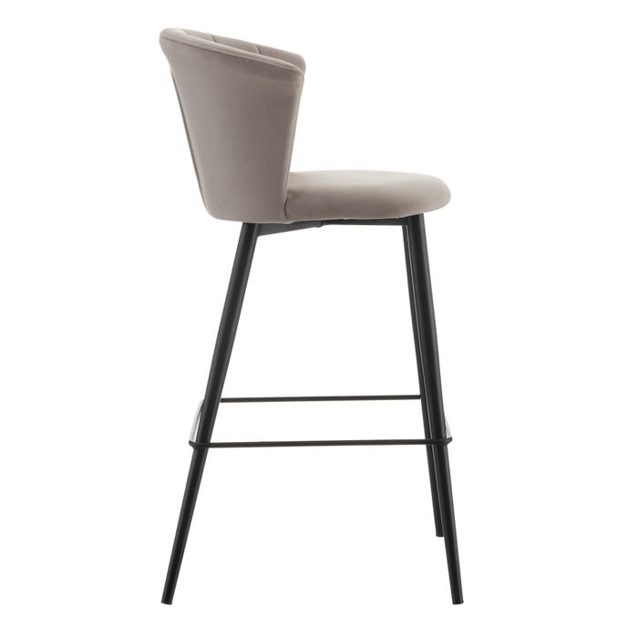 Coppia Sgabelli PERLA beige e base nera X - immagine 4