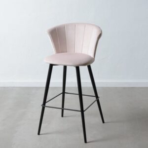 Coppia Sgabelli PERLA rosa base nera X