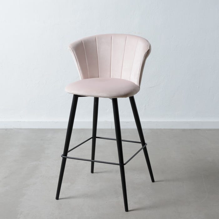 Coppia Sgabelli PERLA rosa base nera X